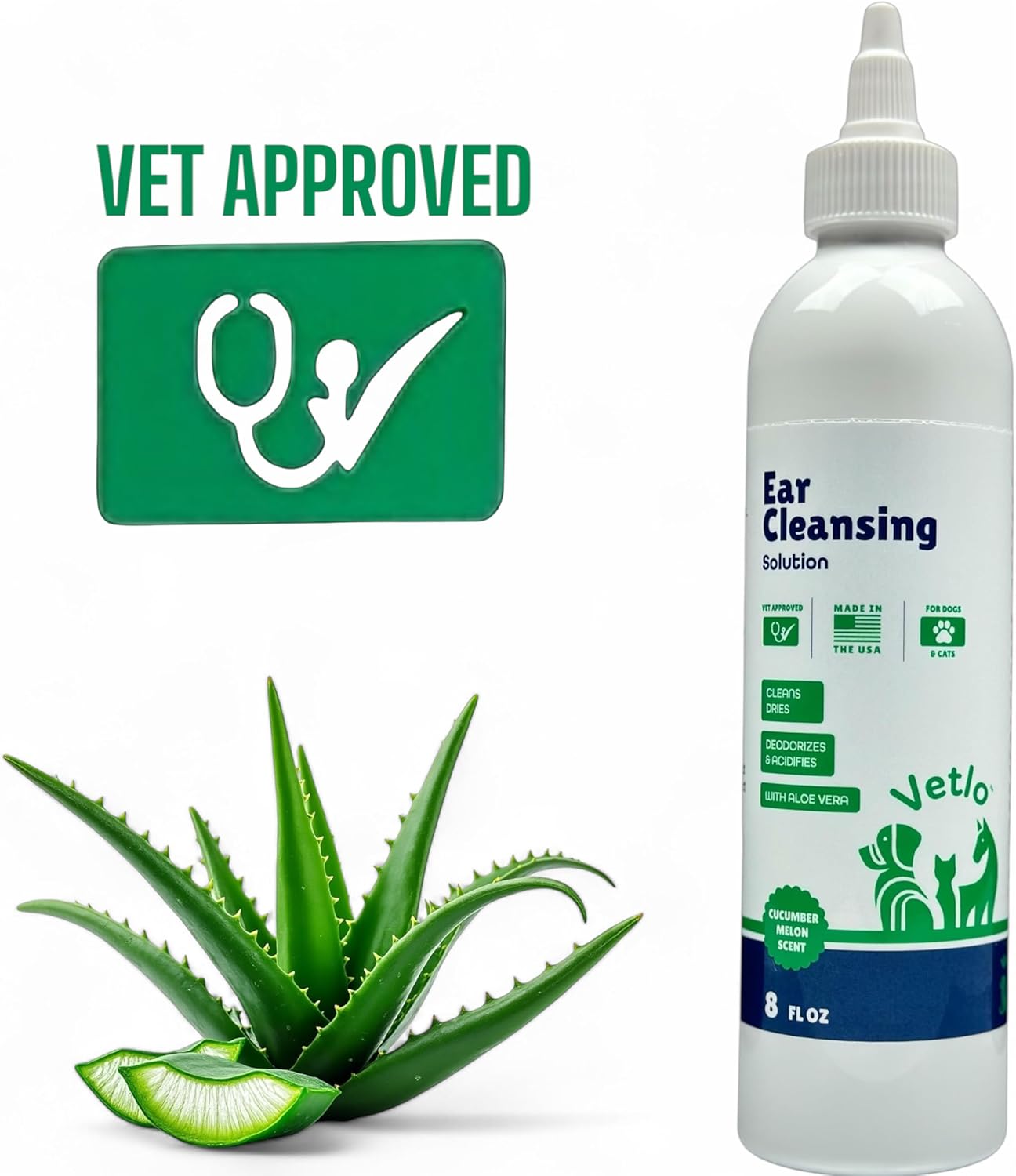 Dog Shampoo and Conditioner Set for Allergies, Itching & Daily Use | Itchy Skin Relief & Odor Control | with Aloe & Oatmeal Oils for Calming | Safe for Sensitive Skin | Includes Ear Cleaner Dog