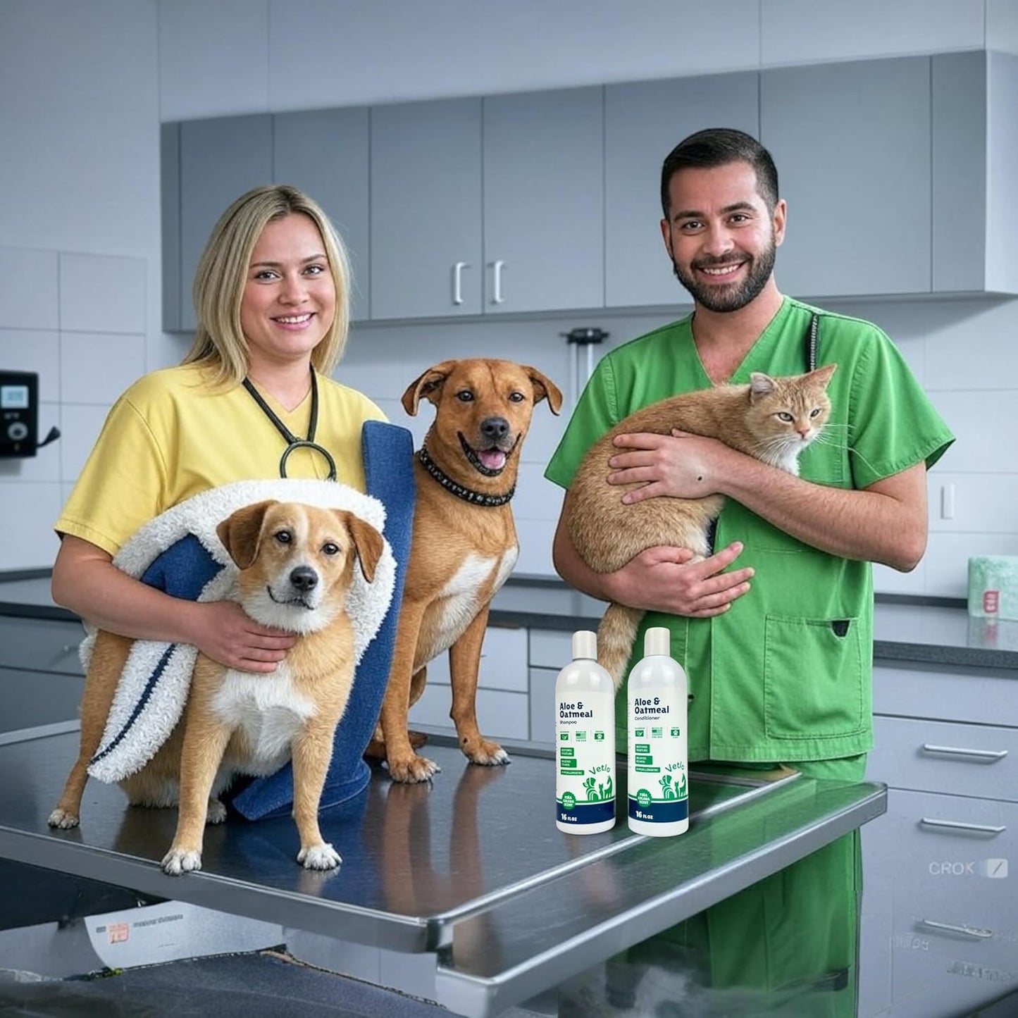 Dog Shampoo and Conditioner Set for Allergies, Itching & Daily Use | Itchy Skin Relief & Odor Control | with Aloe & Oatmeal Oils for Calming | Safe for Sensitive Skin | Includes Ear Cleaner Dog