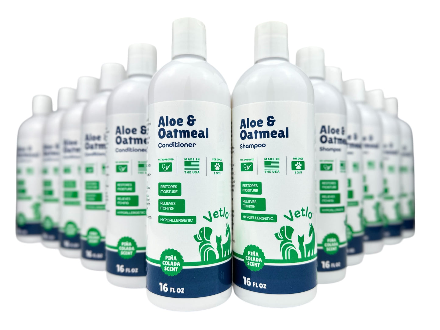 VETLO 12-Piece Kit: Pet Shampoo & Conditioner (6+6)